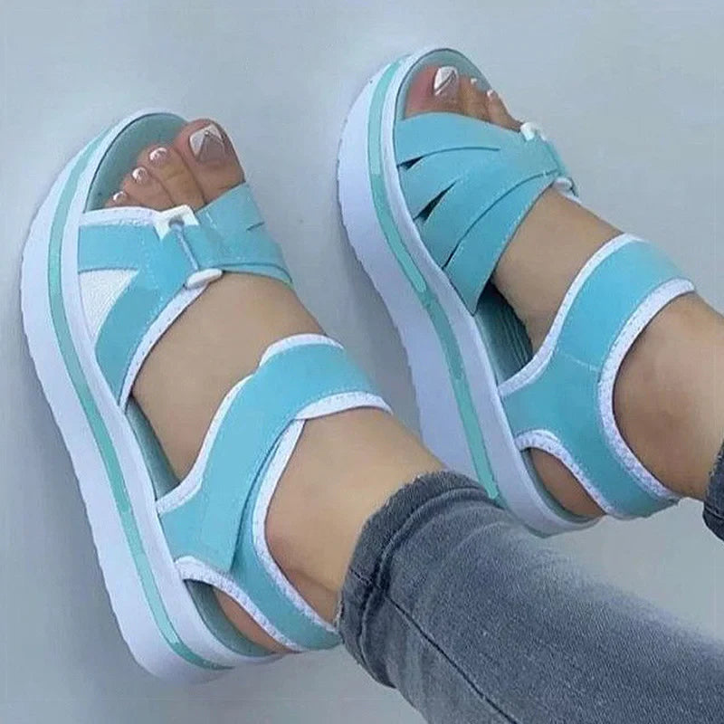 Dames Sandalen met Platform en Kruisende Bandjes