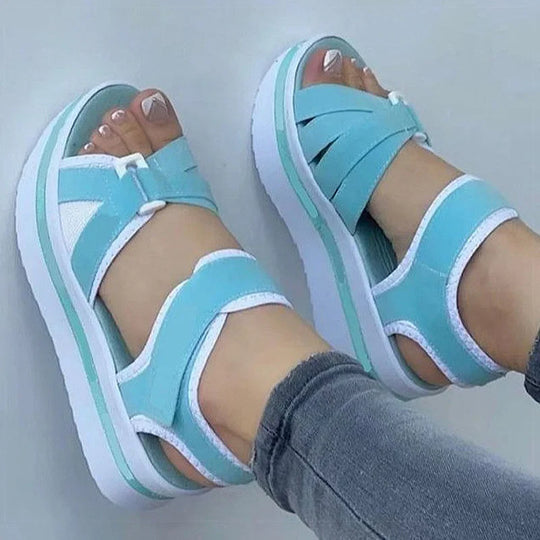 Dames Platform Sandalen met Kruisende Bandjes