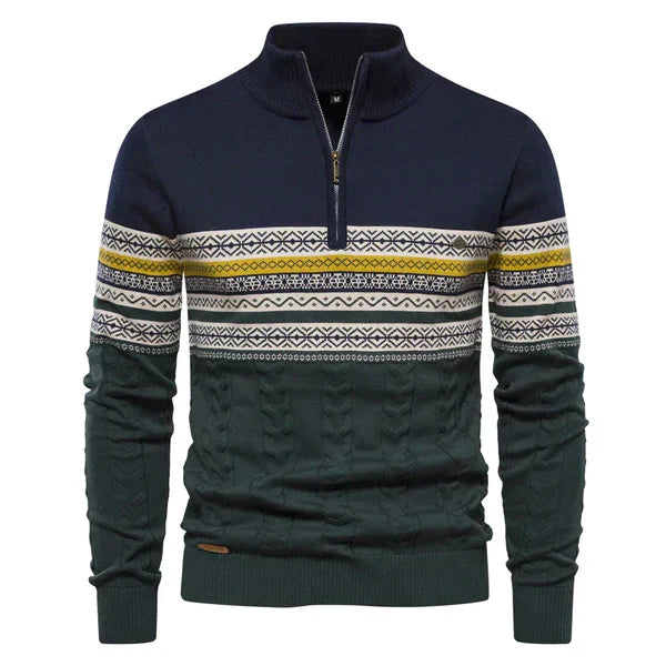 Casual Retro Accent Sweater voor Mannen | Ideaal voor Informele Gelegenheden