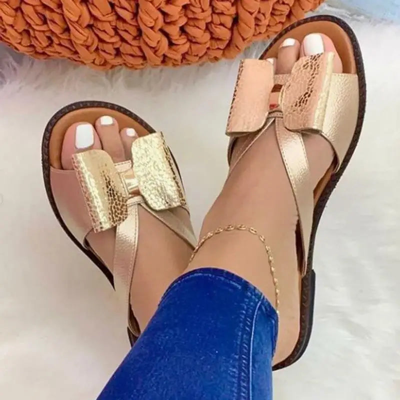 Kleurige Dames Sandalen met Decoratieve Strikjes