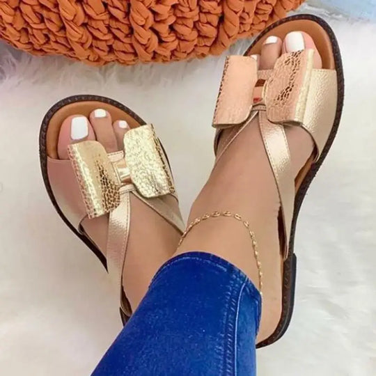 Kleurige Dames Sandalen met Decoratieve Strikjes