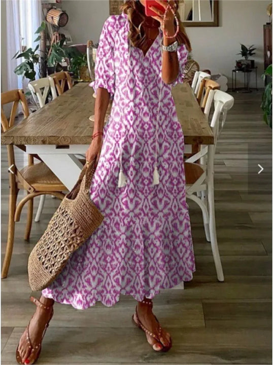 Luchtige Dames Maxi Jurk met Bloemenpatroon