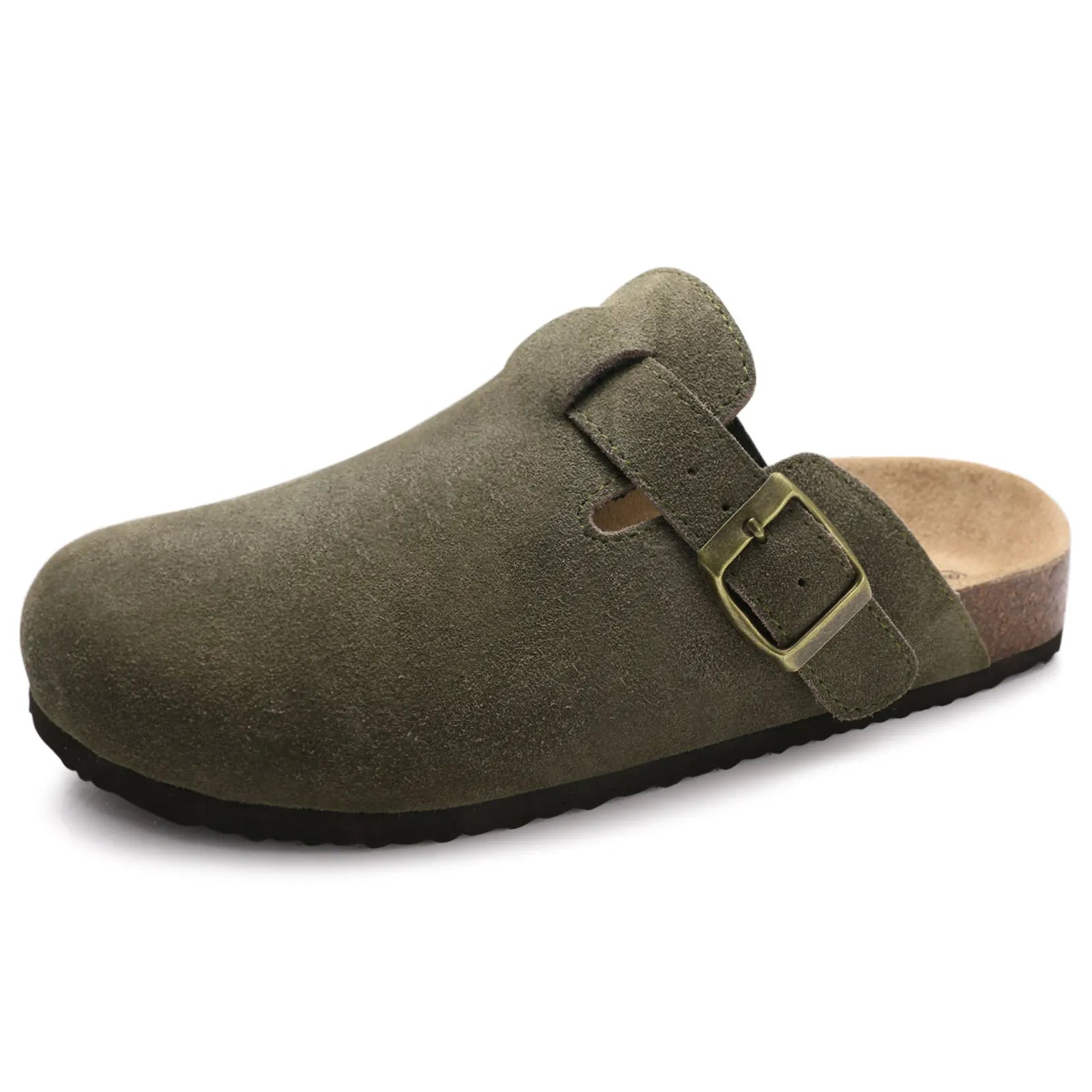 Dames suède sandalen met kurken zool