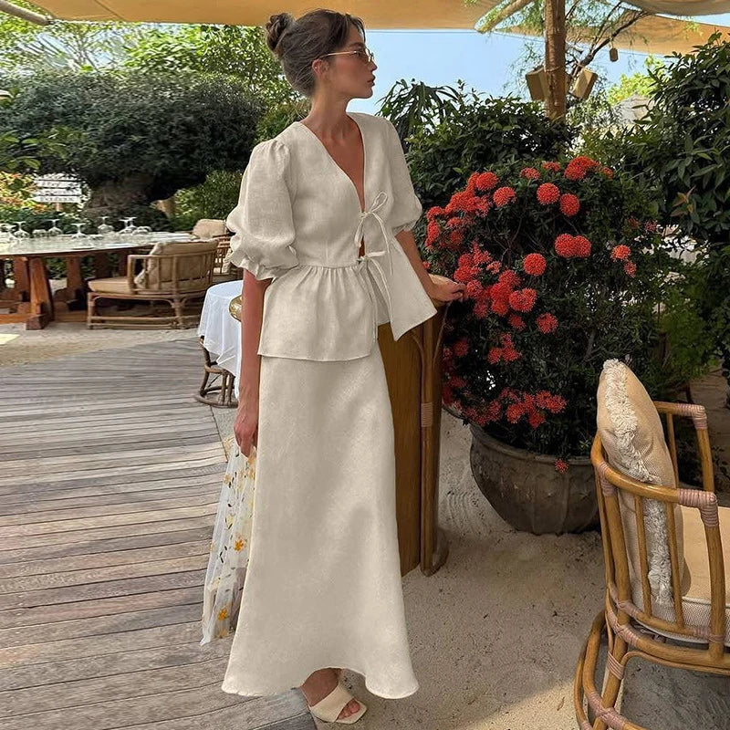 Dames | 2-delige Set | Blouse | Lange Rok | Elegant | Klassiek | Vrouwelijk