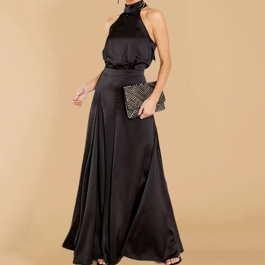 Elegante Dames Jumpsuit | Halter & Wijde Pijp | Stijlvol & Comfortabel