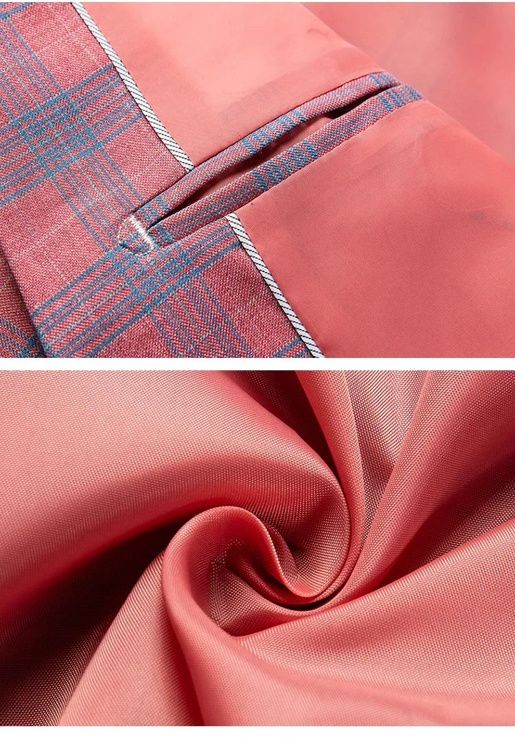 Guillano | Elegante Ruit Blazer in Roze