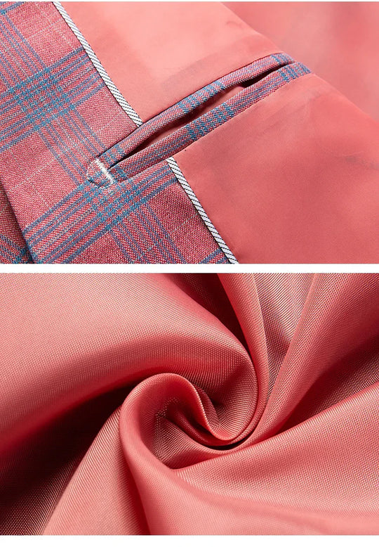 Guillano | Elegante Ruit Blazer in Roze