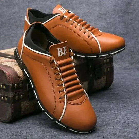 Heren Casual Veterschoenen met Contrasterende Zolenontwerp