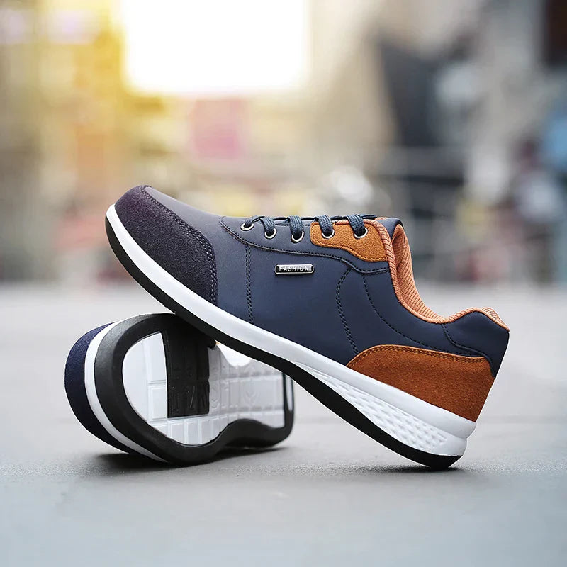 Heren Casual Veterschoenen met Contrasterende Paneel Details