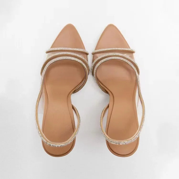 Dames Elegante Hakken Sandalen met Kristallen Bandjes