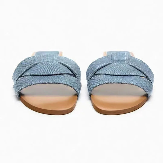 Stijlvolle dames sandalen met platte zool en kruisende banden
