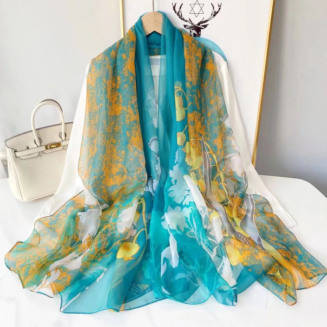 Lichte Sjaal met Landschap Motief voor Vrouwen | Ideaal voor de Lente en Zomer