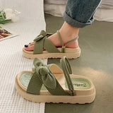Dames sandalen met strik en decoratieve zool