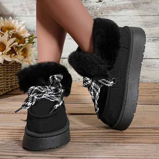 Vrouwen | Fleece Snowboots | Dikke Zool | Warm Gevoerd | Casual Winter Schoenen