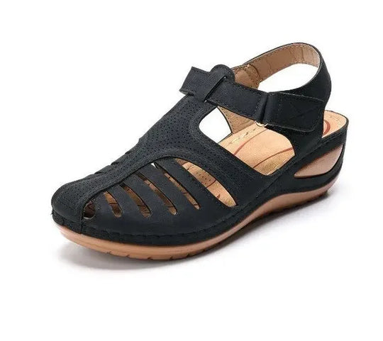 Dames orthopedische sandalen met geperforeerd leer