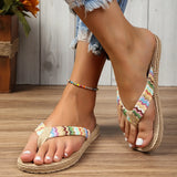 Dames sandalen met kleurrijke, gevlochten banden