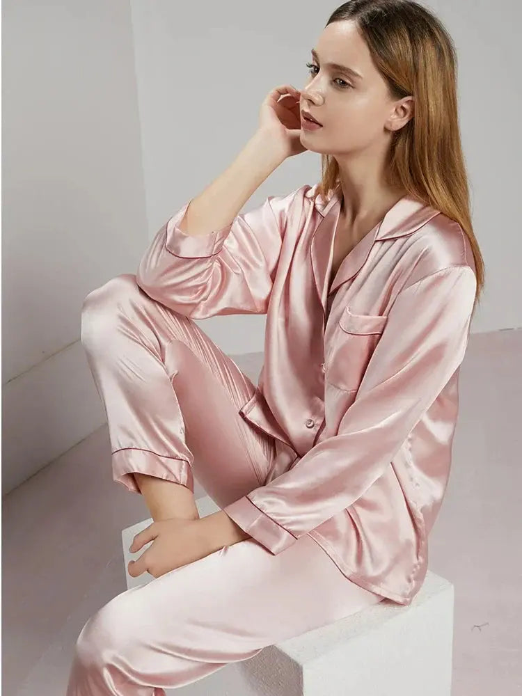 Amabel - Luxe Satijnen Afwerking Dames Pyjama's