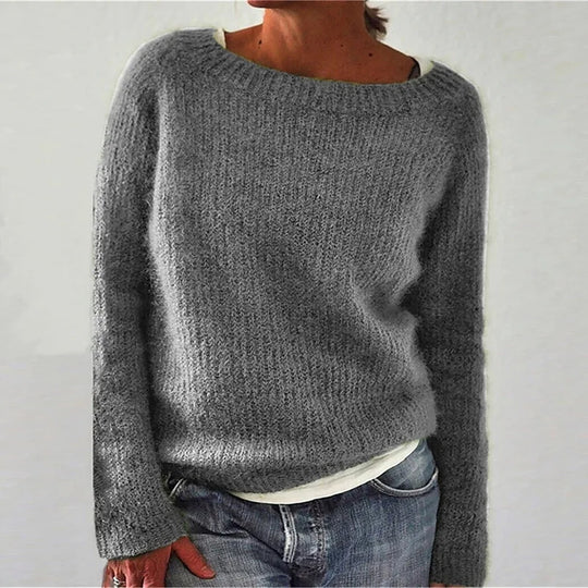 Dames Loose Fit Hals Trui met Lange Mouwen
