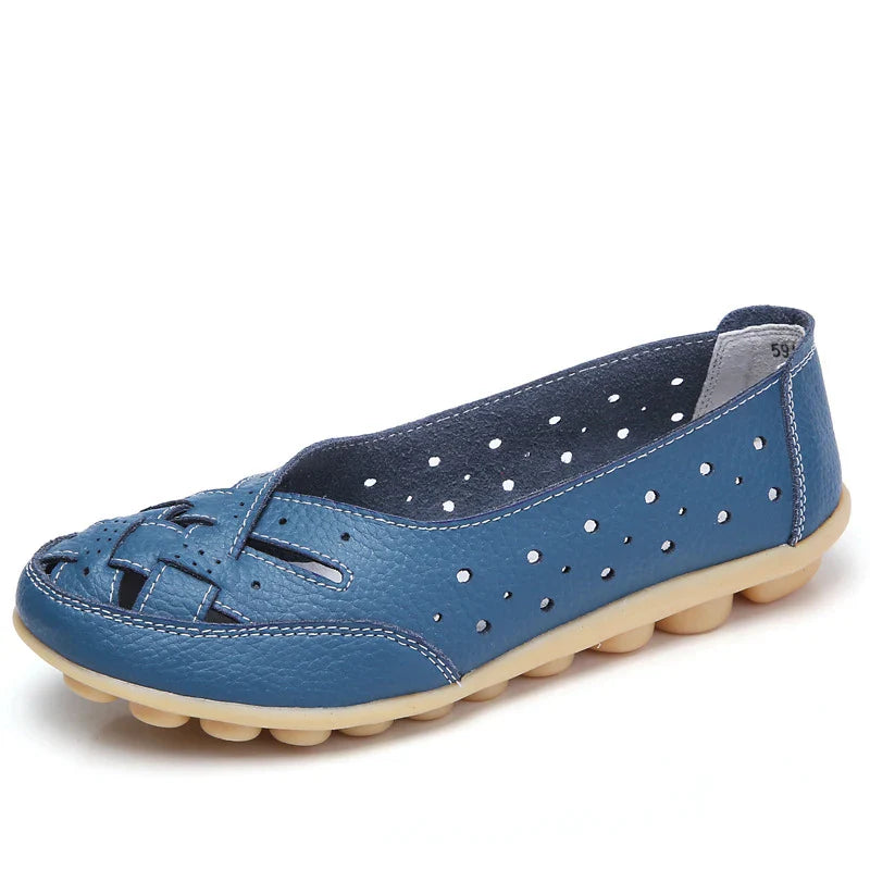 Dames orthopedische leren ballerina's – comfortabele open schoenen voor dagelijks gebruik