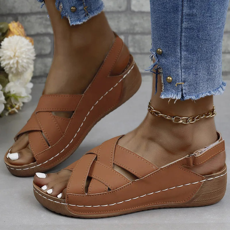 Dames Orthopedische Sandalen met Kruisende Bandjes
