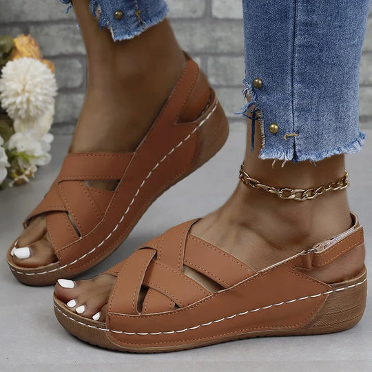 Dames Orthopedische Sandalen met Kruisende Bandjes