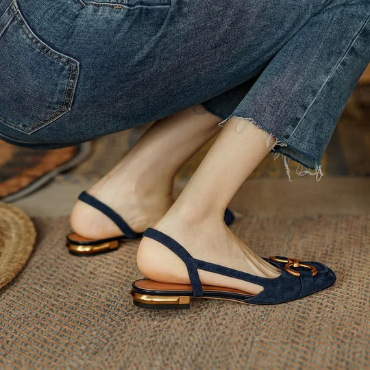 Elegante Dames Slingback Sandalen met Decoratieve Gesp
