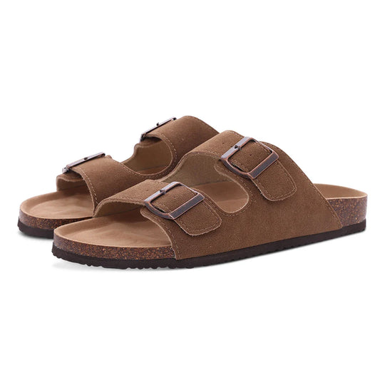 Orthopedische sandalen met kurken zool en twee banden