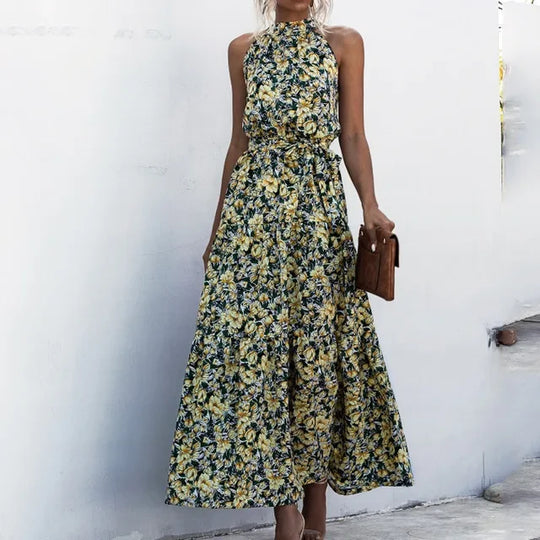 Dames Zomer Maxi Jurk met Bloemenpatroon