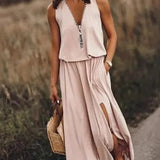 Luchtige Zomer Maxi Jurk zonder Mouwen