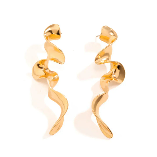 Annelou | Elegante Golvende Hangende Oorbellen voor Vrouwen