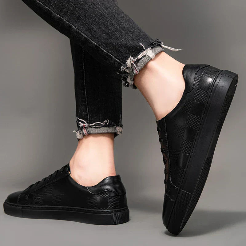 Heren Low-Top Sneakers met Vetersluiting en Contrast Zool