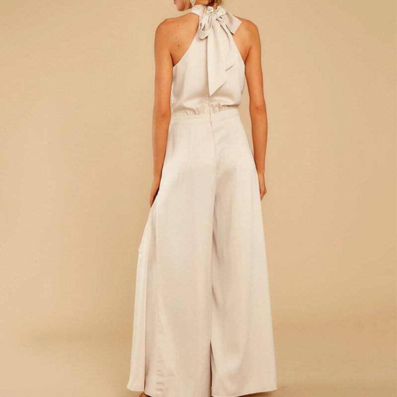 Elegante Dames Jumpsuit | Halter & Wijde Pijp | Stijlvol & Comfortabel