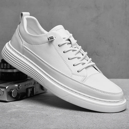 Heren Lage Sneakers met Tonale Stiksels en Vetersluiting