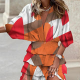 Kleurige Mini-jurk met Ruffles