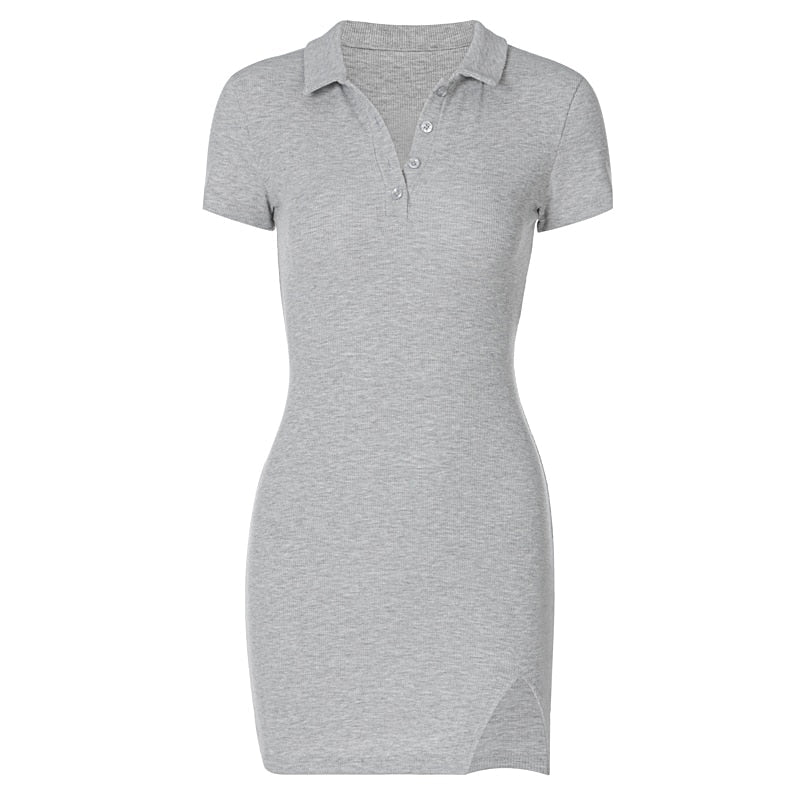 Stijlvolle Polo Jurk met Asymmetrisch Detail