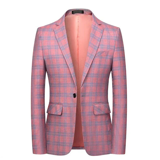 Guillano | Elegante Ruit Blazer in Roze