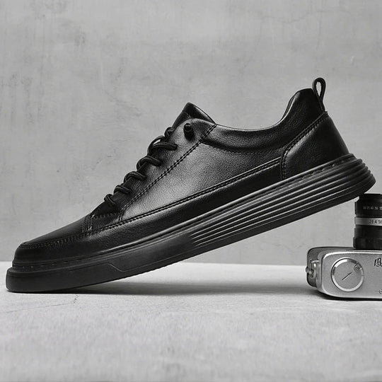 Heren Lage Sneakers met Tonale Stiksels en Vetersluiting