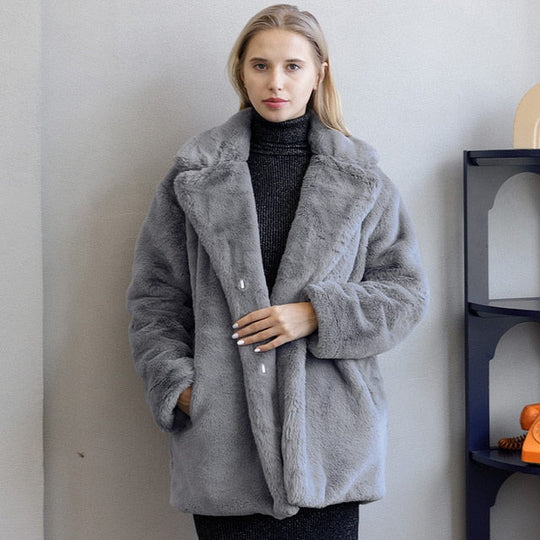 Dames Winterjas met Imitatiebont | Oversized Pasvorm | Warme Fur Jacket