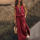 Luchtige Zomer Maxi Jurk zonder Mouwen