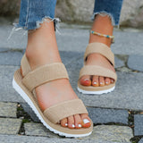 Dames sandalen op sportieve zool met textiele banden