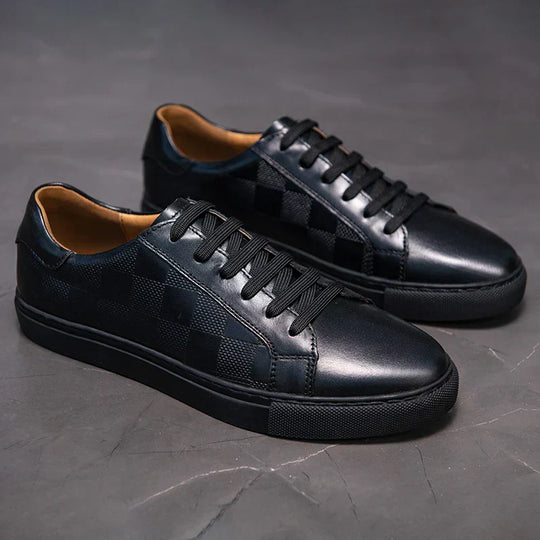 Heren Low-Top Sneakers met Vetersluiting en Contrast Zool