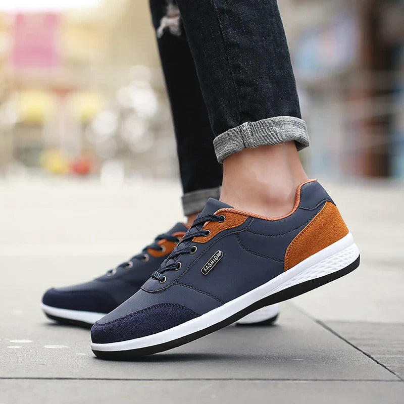 Heren Casual Veterschoenen met Contrasterende Paneel Details