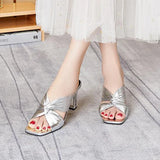 Dames Elegante Sandalen met Hak en Kruisende Bandjes