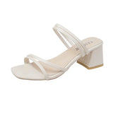 Elegante dames sandalen met hak en een meerbanden ontwerp