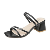 Elegante dames sandalen met hak en een meerbanden ontwerp