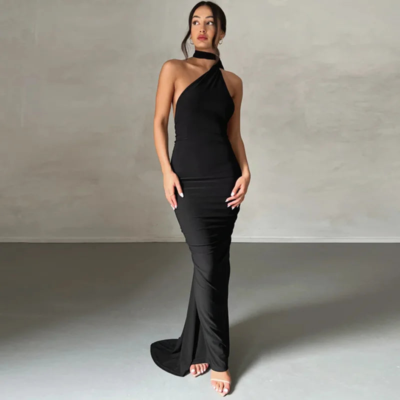 Elegante Avondjurk met Asymmetrische Schouderband