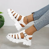 Dames gladiator sandalen op een dikke zool