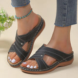 Dames Orthopedische Sandalen met Perforatie en Kruisende Bandjes