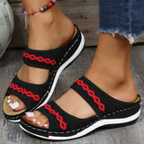 Dames Ortopedische Instapsandalen met Borduursel