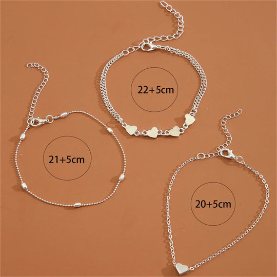 Enkelbandje met hartdetail van zinklegering – Dames